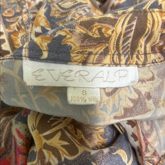 Everlap Vintage 100% Silk Pajama Set Size 8 Shell Buttons Paisley Print - Picture 8 of 8